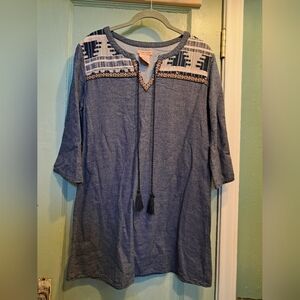 Flying Tomato Denim Top with Embroidery